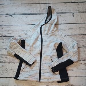 Avalanche Black White Knit Zip Hoodie M